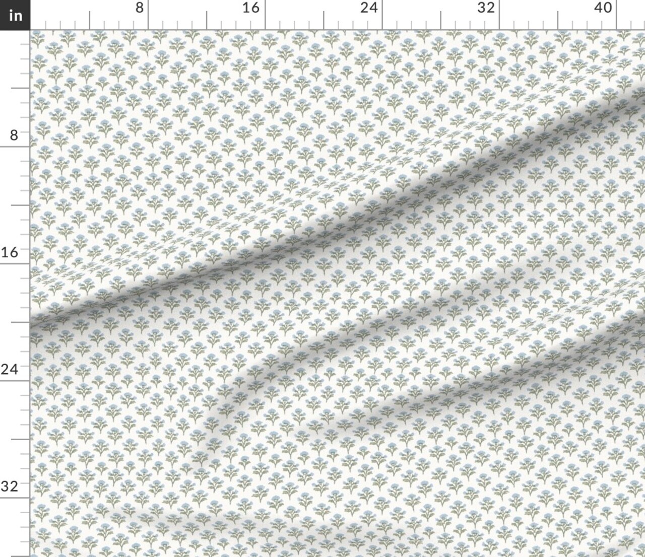 Sprig Olive and Sky Custom Printed Fabric by Spoonflower Various Fabrics by the Yard or Fat Quarter 15397279